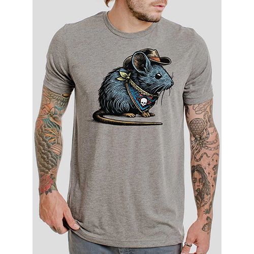 Curbside Clothing Men's Unisex Tee, Bandito, Color: Heather Grey, Size: XS