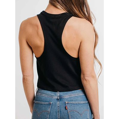 Curbside Clothing Women's Cropped Racerback Tank, Raven