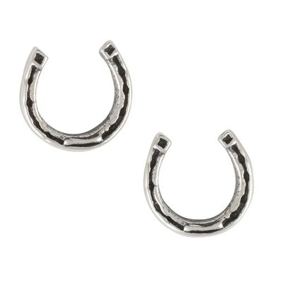 Tomas Jewelry Lucky Horseshoe Stud Earrings in Silver