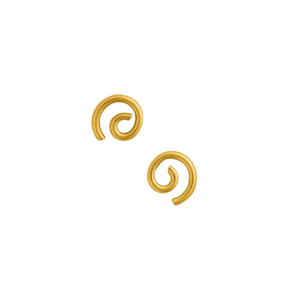 Tomas Jewelry Curlicue Stud Earrings in Gold, Color: Gold