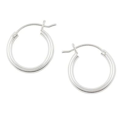 Tomas Jewelry Classic Pin &amp; Catch Hoop Earrings in Silver-16mm
