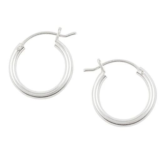 Tomas Jewelry Classic Pin &amp; Catch Hoop Earrings in Silver-16mm, Color: Silver