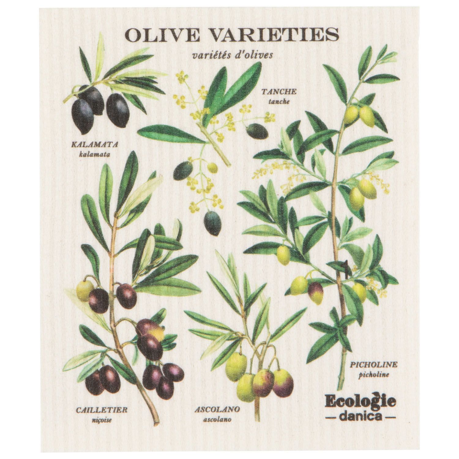 Swedish Dishcloth - Olives Varieties