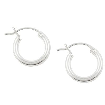 Tomas Jewelry Classic Pin &amp; Catch Hoop Earrings in Silver-12mm
