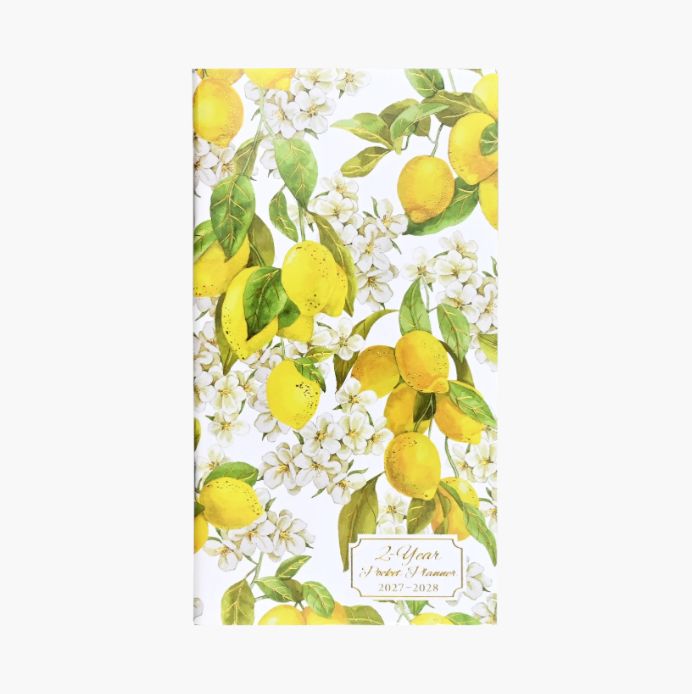 Peter Pauper Press 2027-2028 2-Year Pocket Planner, Design: Amalfi Lemons