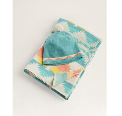 Pendleton Knit Baby Blanket w/Beanie