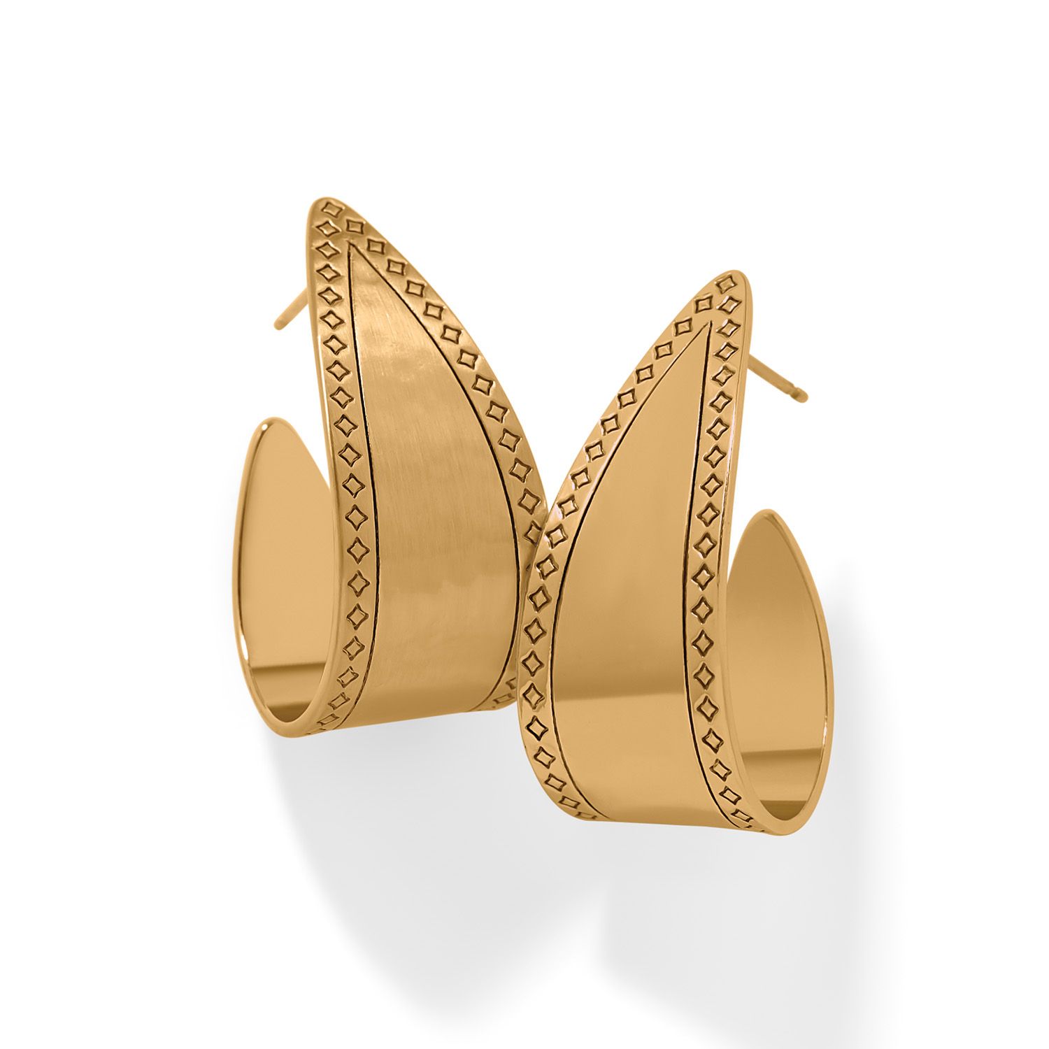 Brighton Palm Canyon Bold Hoop Earrings - Gold, Color: Gold