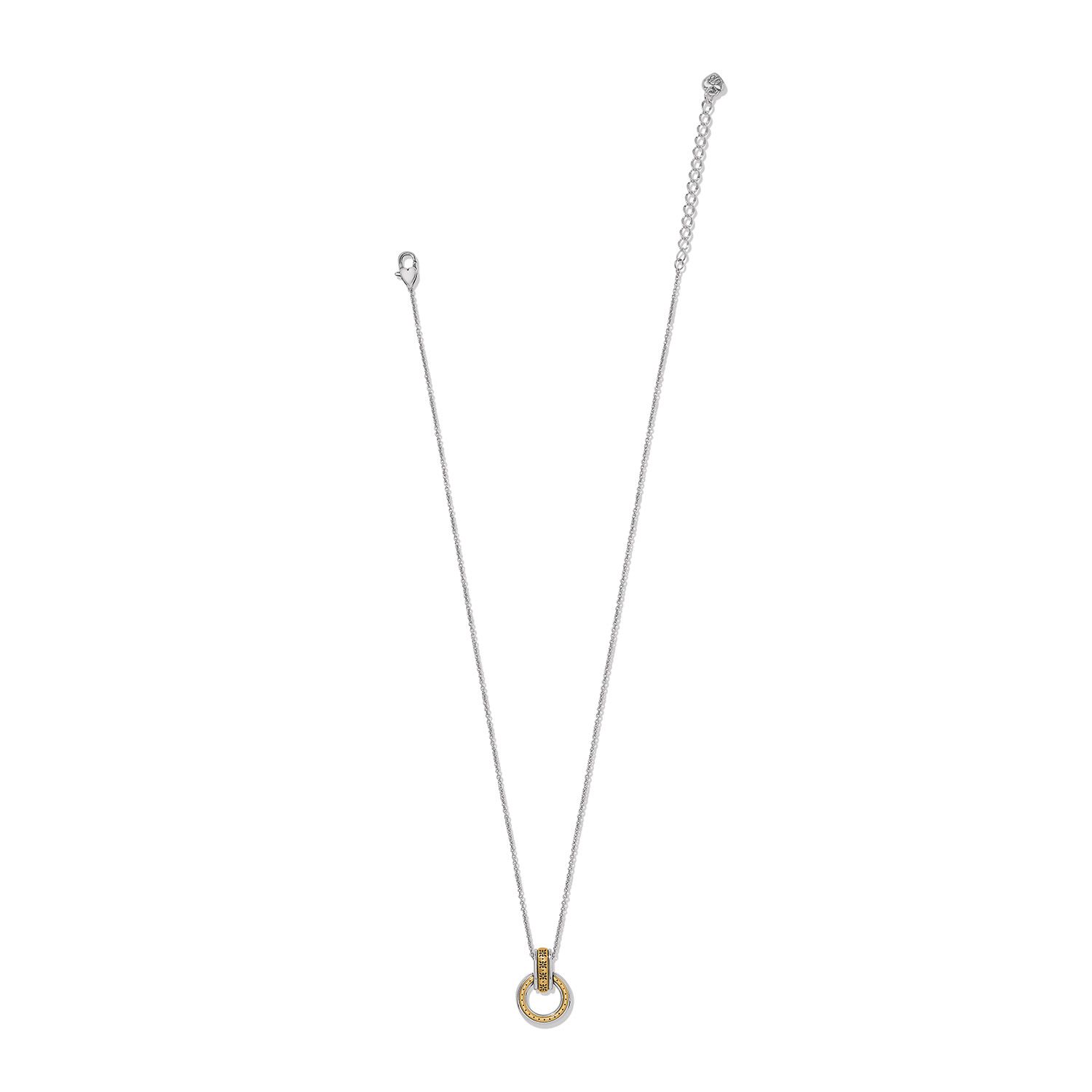 Brighton Mosaic Two Tone Link Ring Necklace, Color: Silver/Gold
