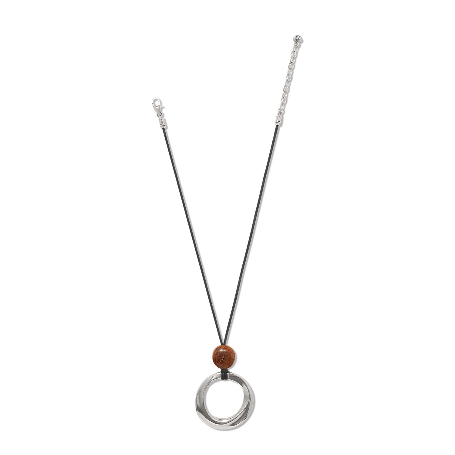 Brighton Cascade Rio Wood Ring Necklace, Color: Silver/Brown