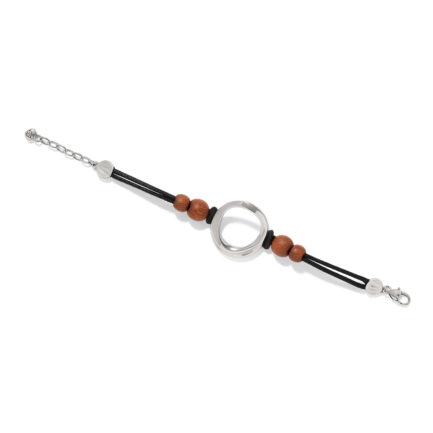 Brighton Cascade Rio Wood Ring Bracelet, Color: Silver/Brown