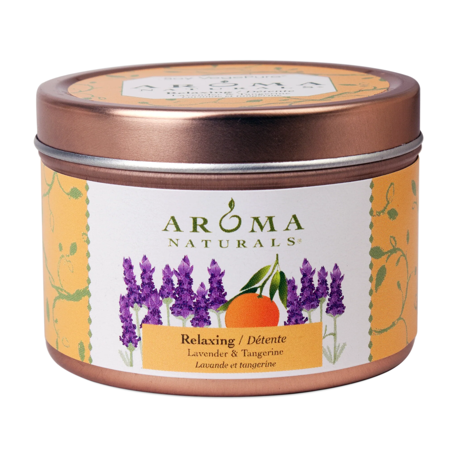Aroma Naturals Relaxing Tin Candle-Small, Burn Time: 15 h, Size: 2.8 oz