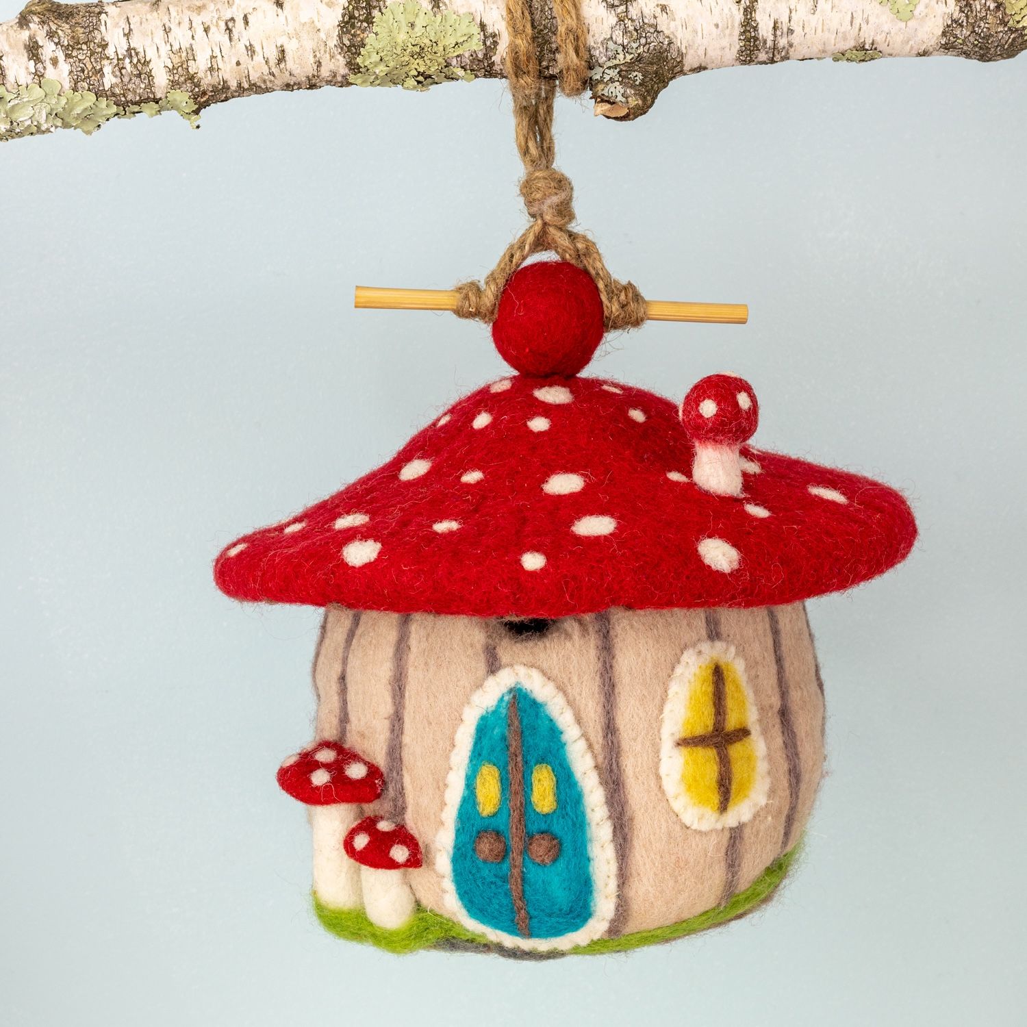DZI Handmade Birdhouse-Forest Mushroom