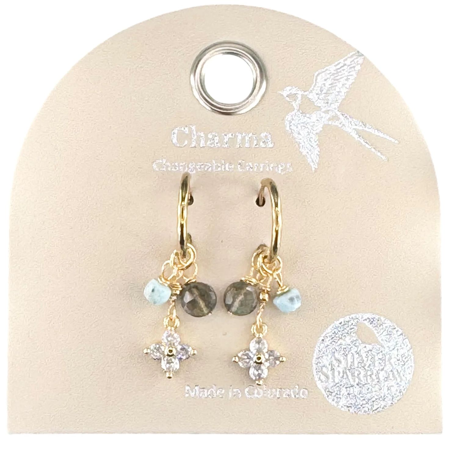 Silver Sparrow Charma Rhinestone &amp; Stone Baubles, Earrings, Color: Gold