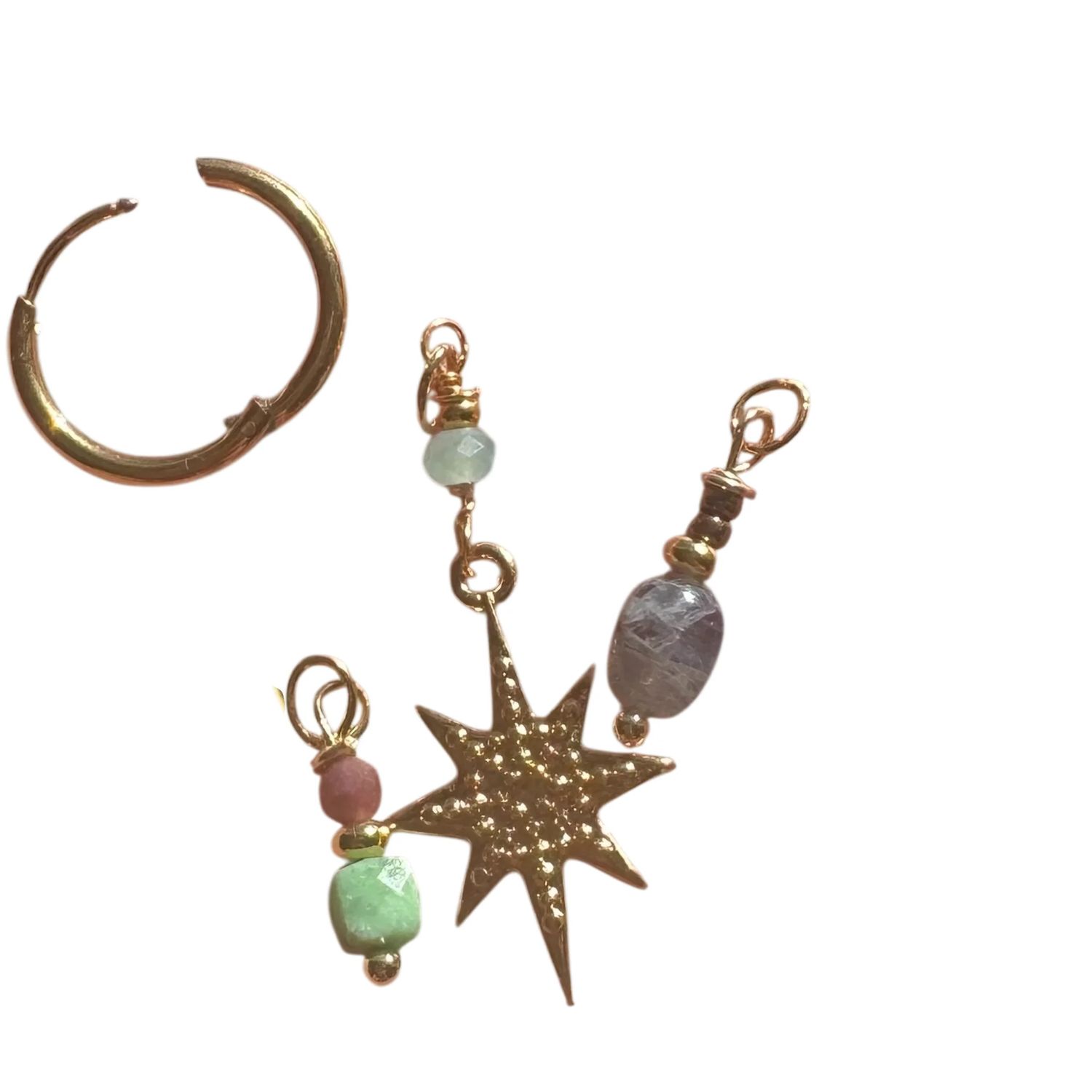 Silver Sparrow Charma Dot Golden Star &amp; Baubles, Earrings, Color: Gold