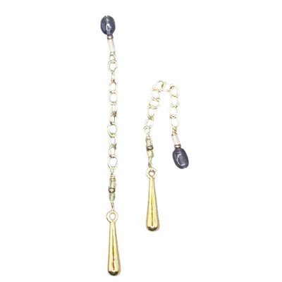 Silver Sparrow Charma Elongated Gold Drop &amp; Bauble, Earrings