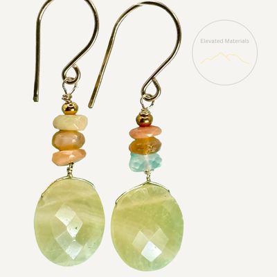 Silver Sparrow Yellow Tire Eye Ovals w/Fire Opal Earrings