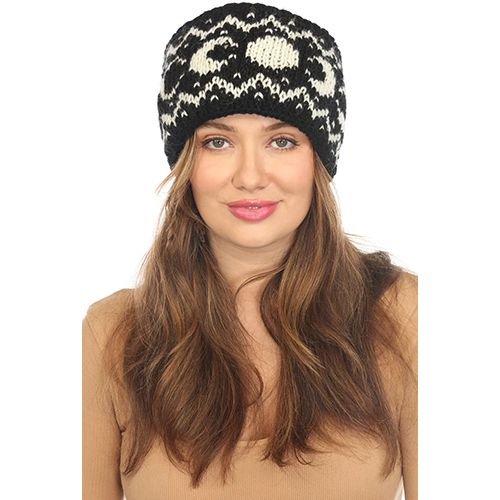 Lakhays Moon Cycle Knit Headband, Color: Black, Size: O/S