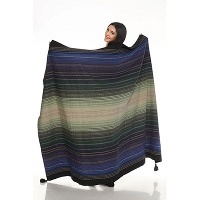 Lakhays Moss Stripe Cotton Blanket