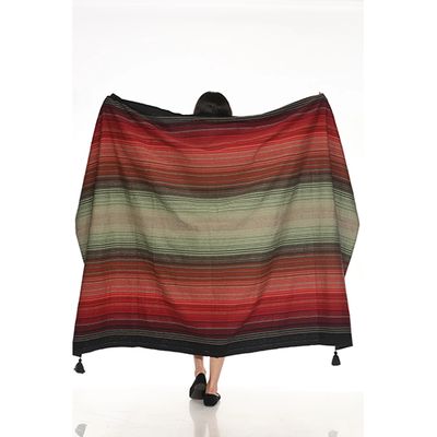 Lakhays Moss Stripe Cotton Blanket