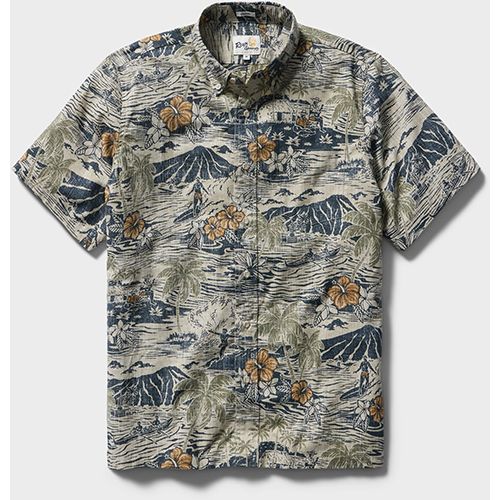 Reyn Spooner Paradise Found - Button Front Men's Shirt, Color: Eucalyptus, Size: Medium