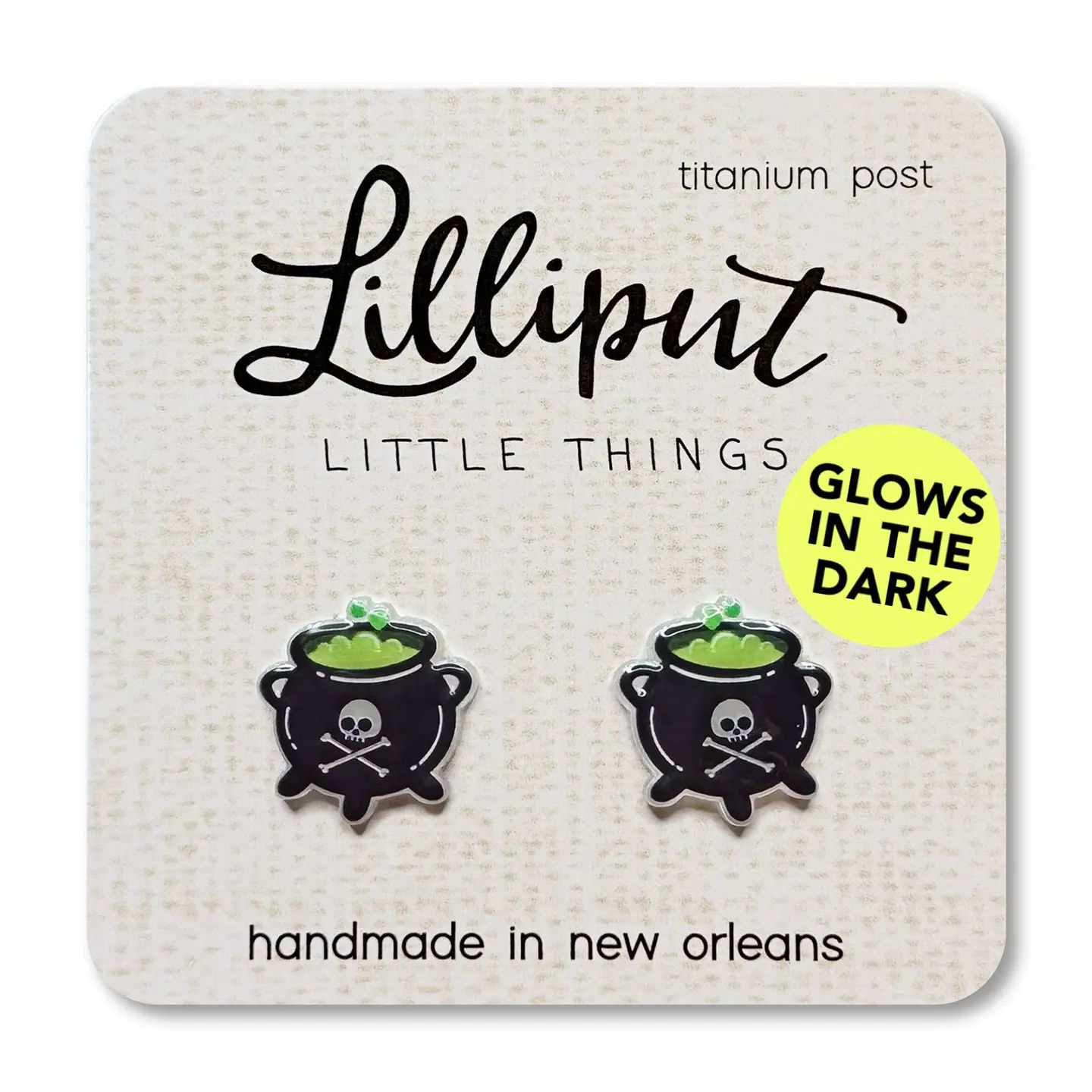 Lilliput Cauldron Glow in the Dark Earrings