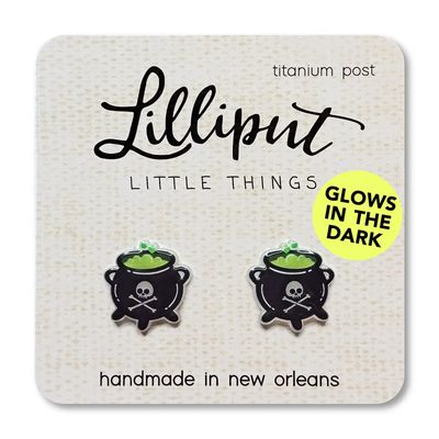 Lilliput Cauldron Glow in the Dark Earrings