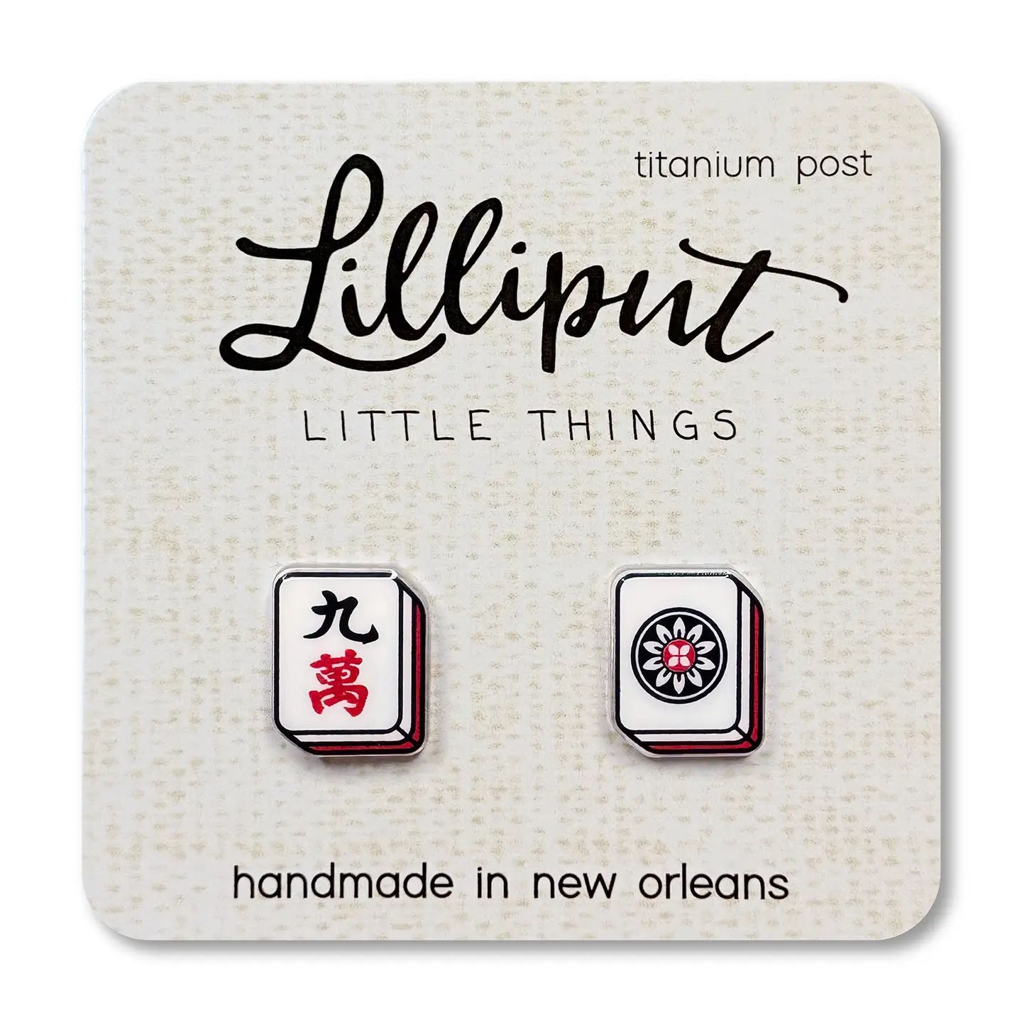 Lilliput Mahjong Tile Earrings