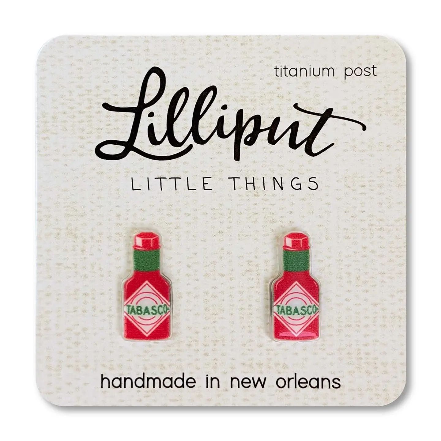 Lilliput Tabasco Hot Sauce Earrings