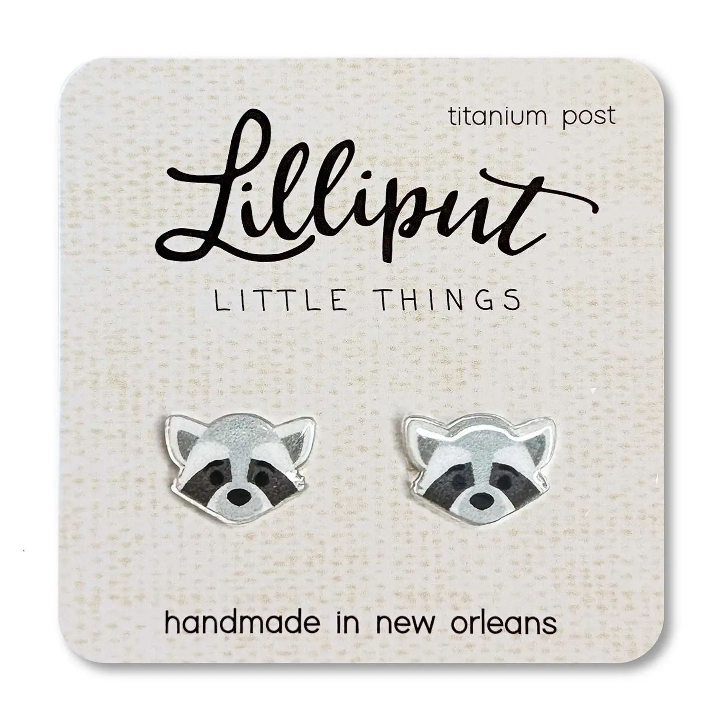 Lilliput Raccoon Earrings