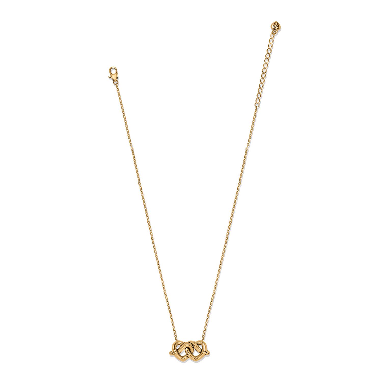 Brighton Interlok Linked Hearts Gold Necklace, Color: Gold
