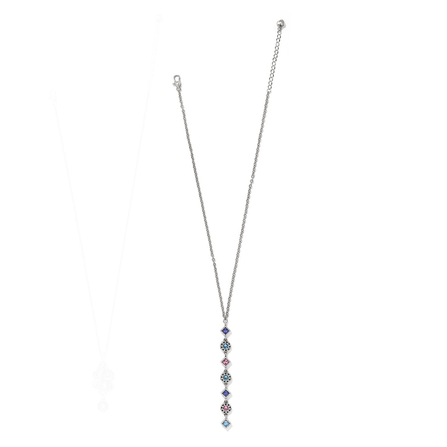 Brighton Halo Nova Drop Necklace, Color: Silver/Multi