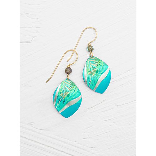 Holly Yashi Layla Earrings, Color: Tropic Green/Gold