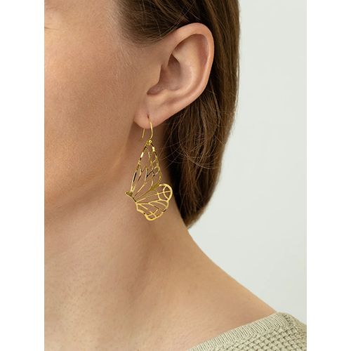 Holly Yashi Vanessa Butterfly Wing Earrings, Color: Gold/Gold