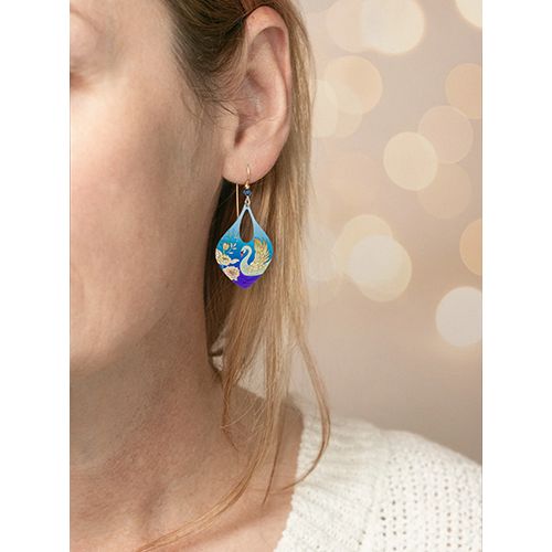 Holly Yashi Swan Lake Earrings, Color: Midnight Blue/Gold