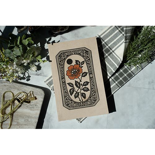 Denik Journal,Kraft Layflat - Floral Frame