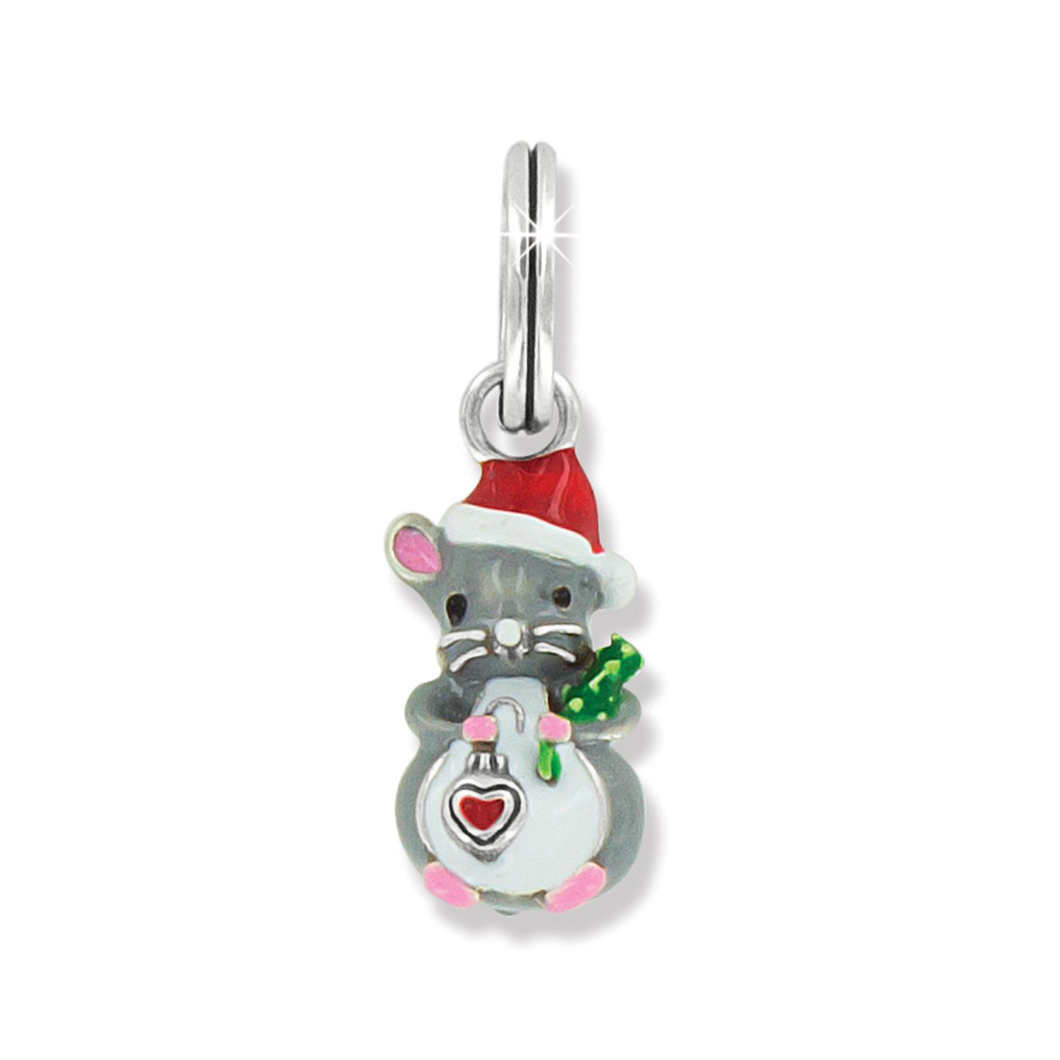 Brighton Christmas Mouse Charm, Color: Silver/Multi