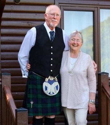 Jim Windram and wife Faye in Scotland