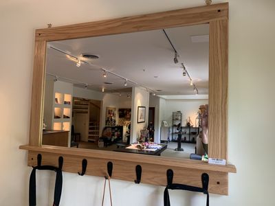 Oak Mirror/Coat Rack