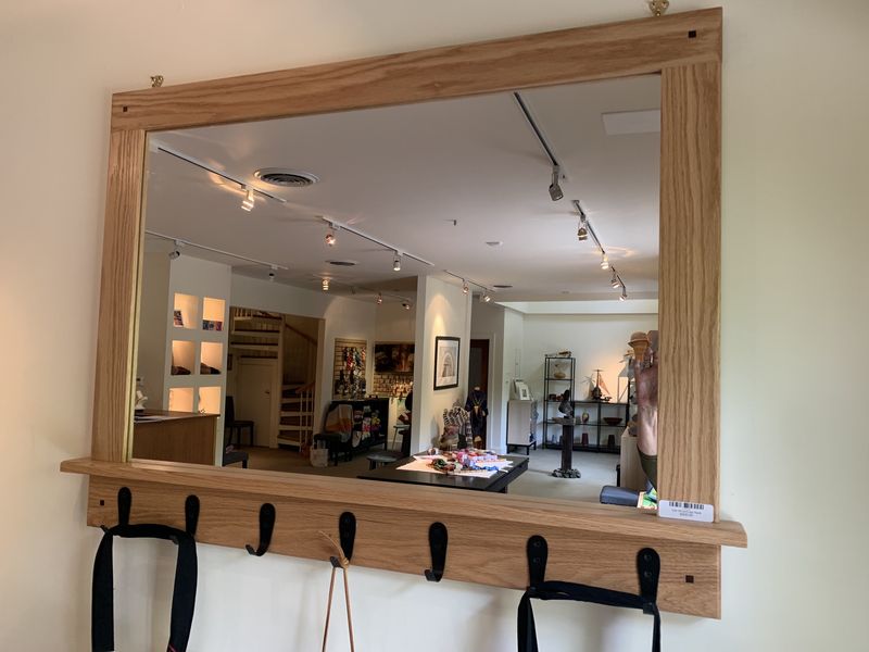 Oak Mirror/Coat Rack