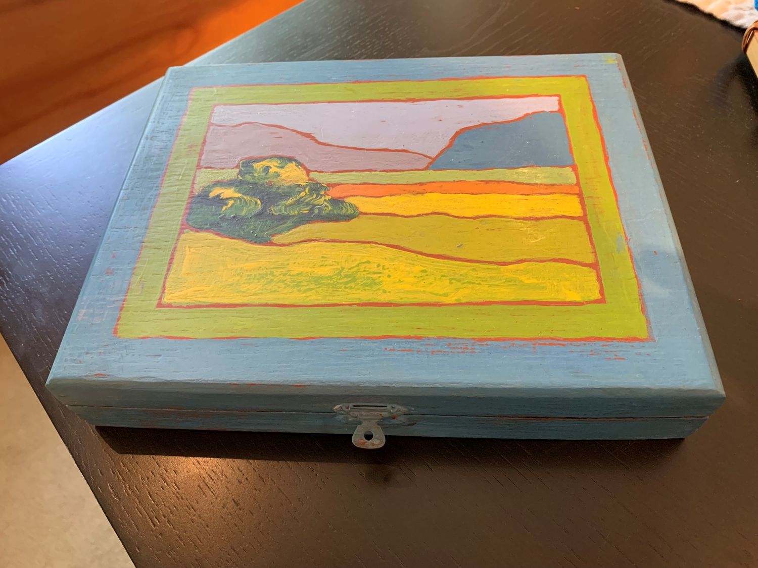 Small Shallow Painted Box #1
