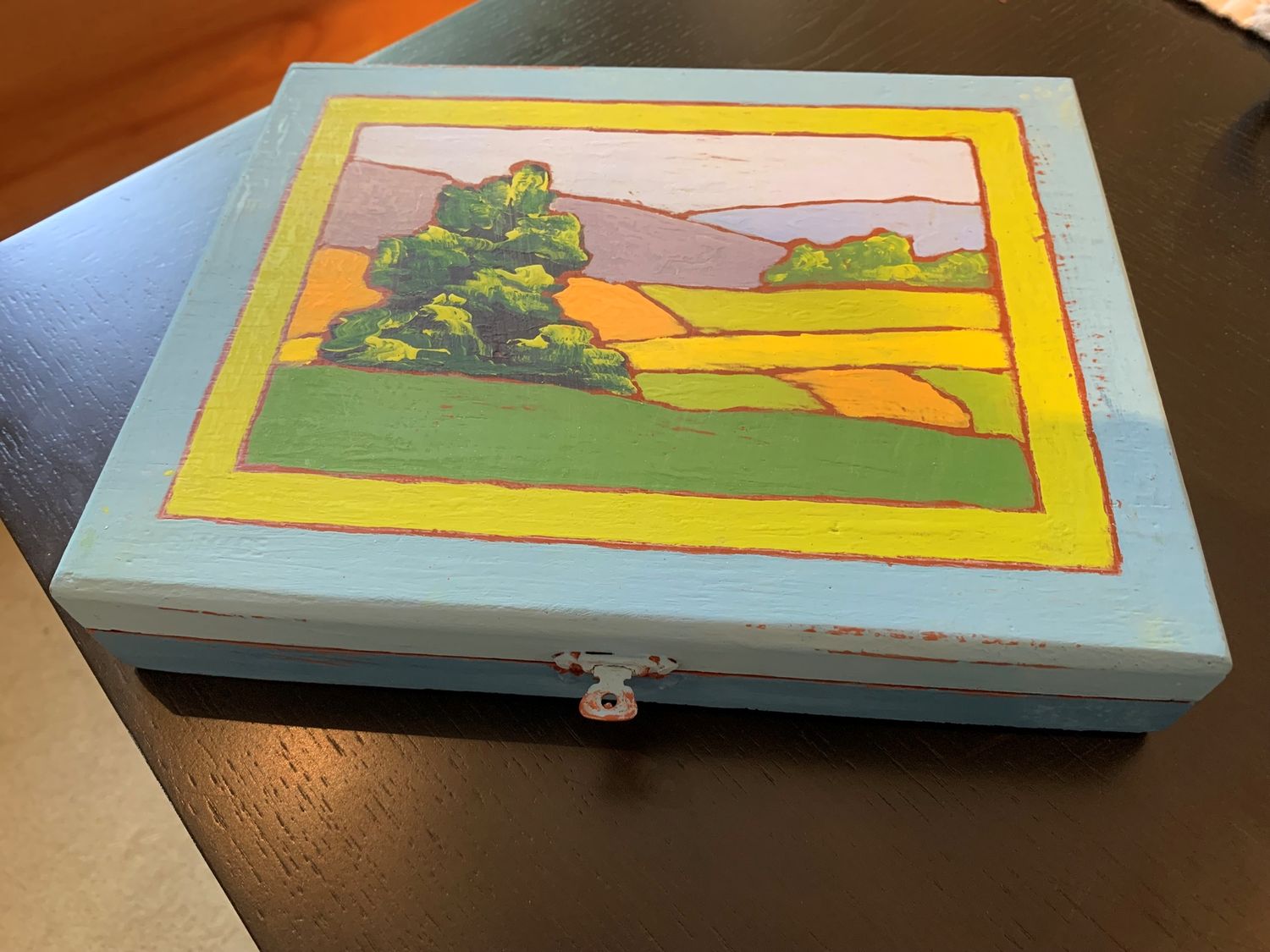 Small Shallow Painted Box #2