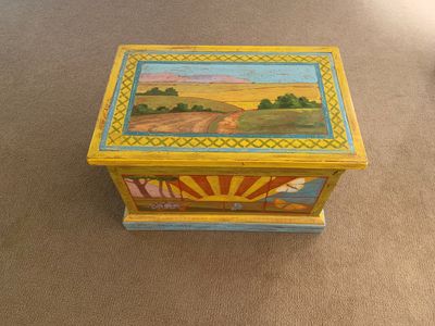 Large Painted Chest w/ handles
