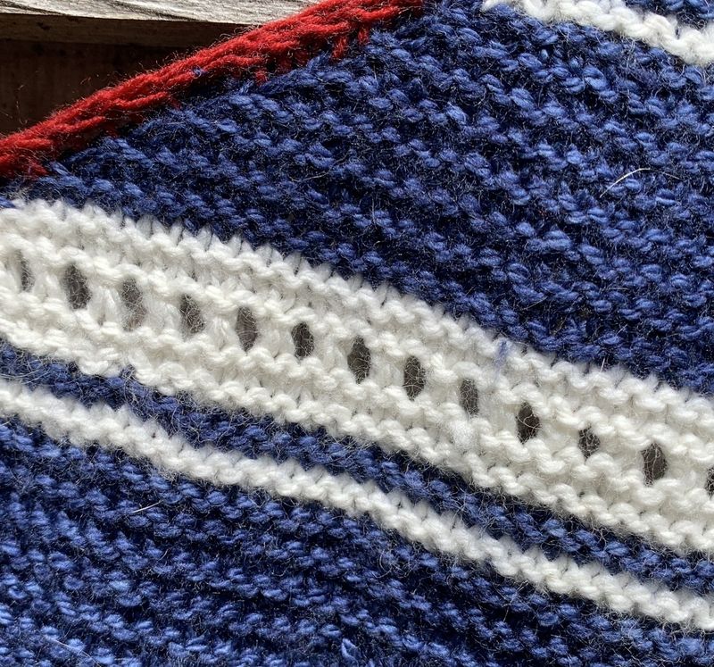 River Scarf - Indigo w/ White and Red