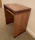 Ulm Stool – quilted Madrone Claro, Black Walnut, Cherry