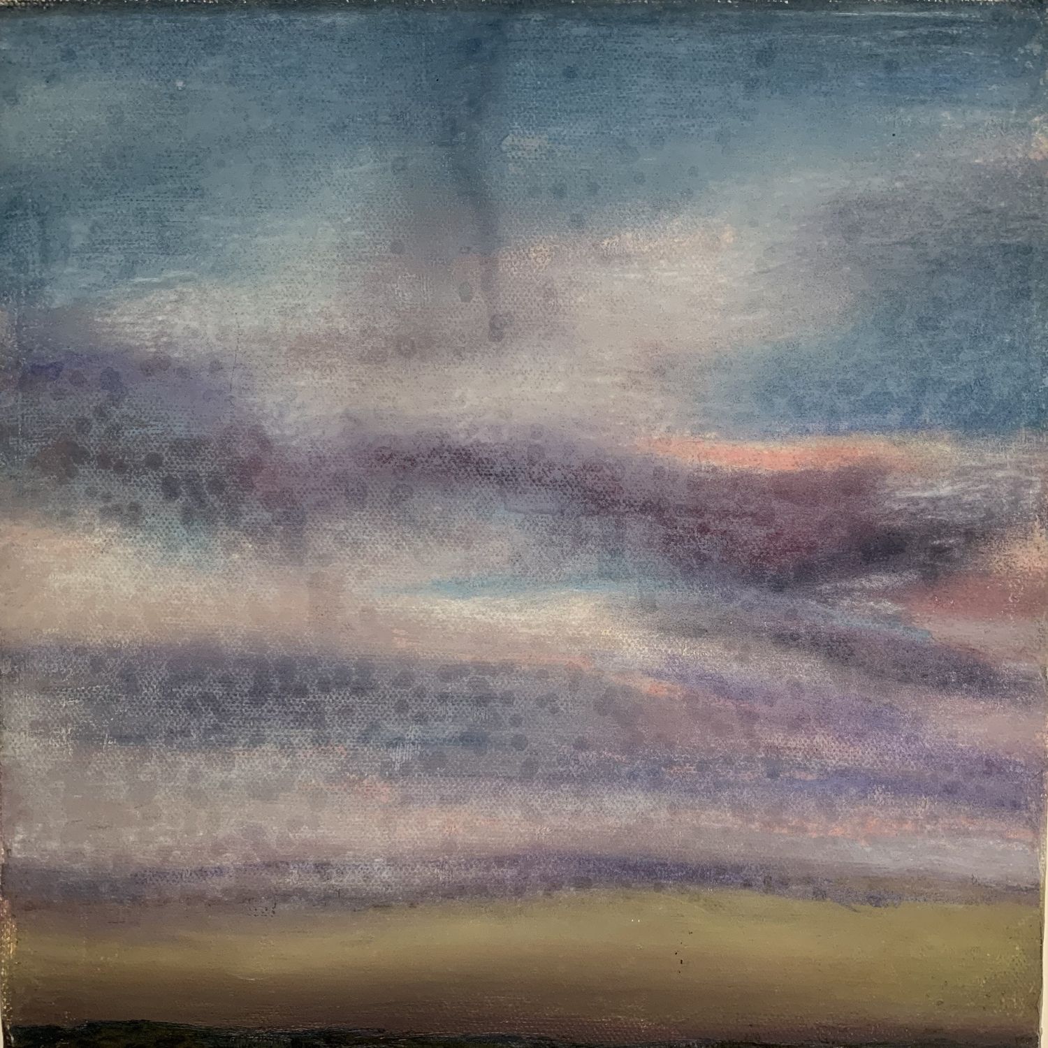 June 16 Clouds Over the Field -image xfer/oil &amp; pastel on canvas