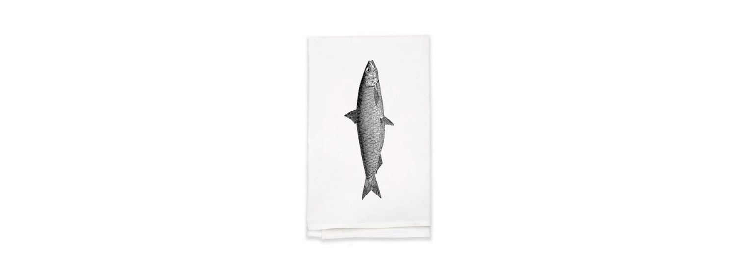 Kitchen Towel, Colour: White, Style: Fish