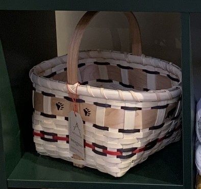 Basket - Large gathering w/ bear paw stencil