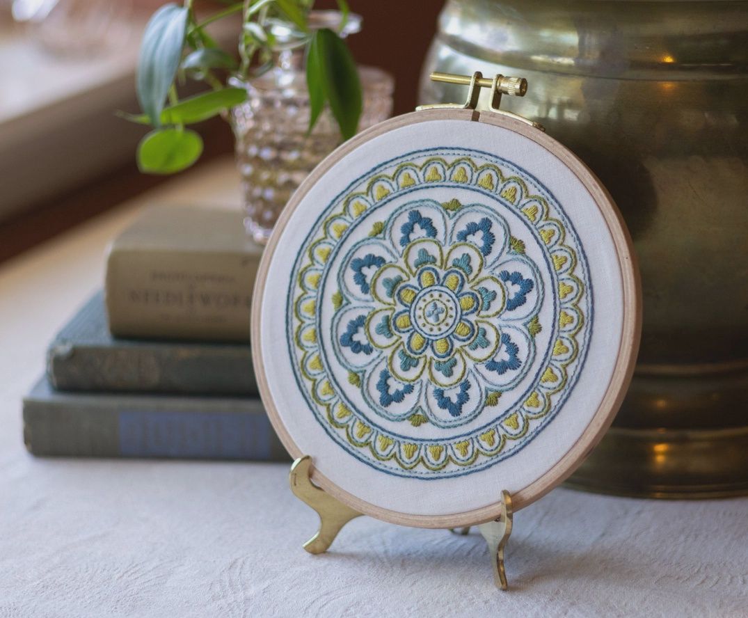 Cross Stitch Hoop Kit, Style: Celadon