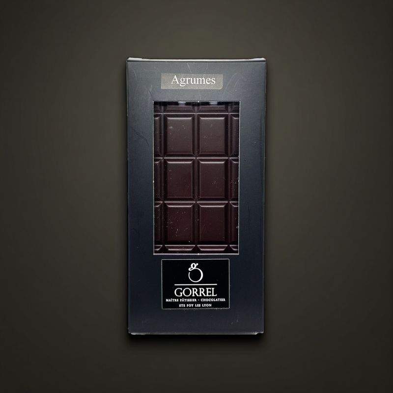 Tablette chocolat noir & éclats d’agrume