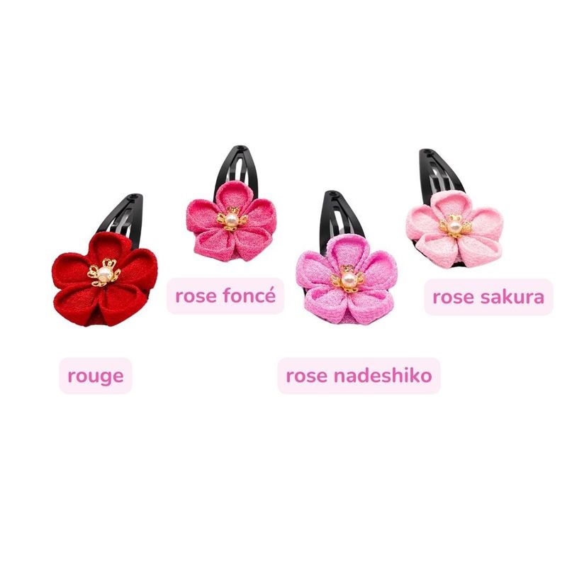 Barrette clip rose